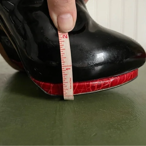 Giuseppe Zanotti Hidden Platform Stilettos in Black Patent Leather w Red *Italy* - Picture 14 of 16